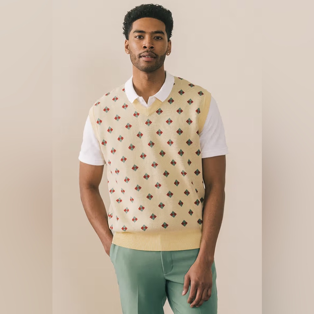 Bogey Boys Men’s Diamond Sweater Golf Vest - Medium